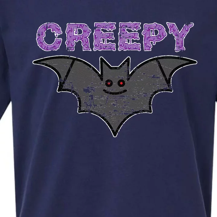 Creepy Bat Costume Gift Halloween Sueded Cloud Jersey T-Shirt