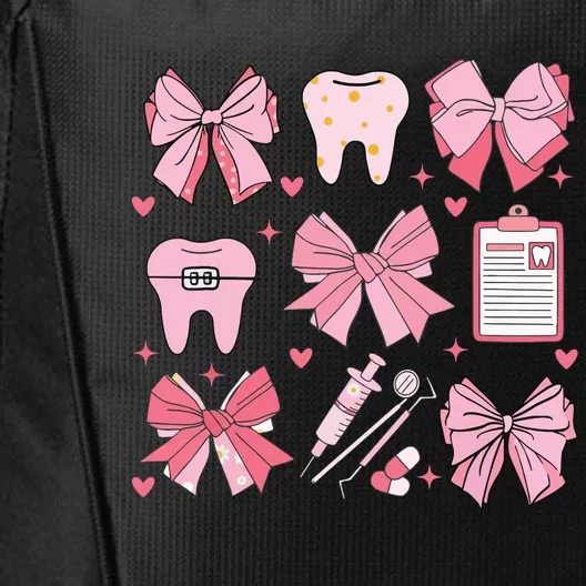 Coquette Bow Cute Teeth Dentist Squad Dental Assistant City Backpack