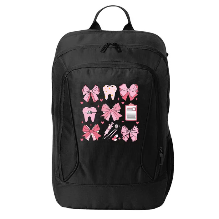 Coquette Bow Cute Teeth Dentist Squad Dental Assistant City Backpack