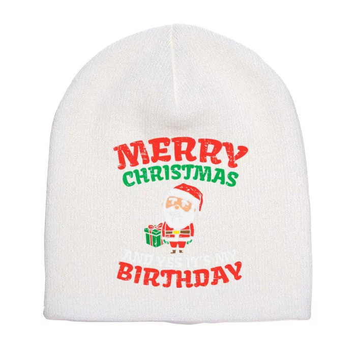 Christmas Birthday Celebration Short Acrylic Beanie