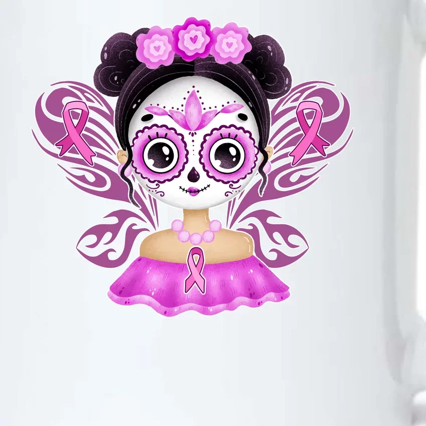 Cute Breast Cancer Awareness Sugar Skull Girl Black Color Changing Mug