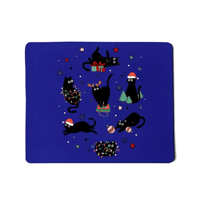 Christmas Black Cats Gift Mousepad