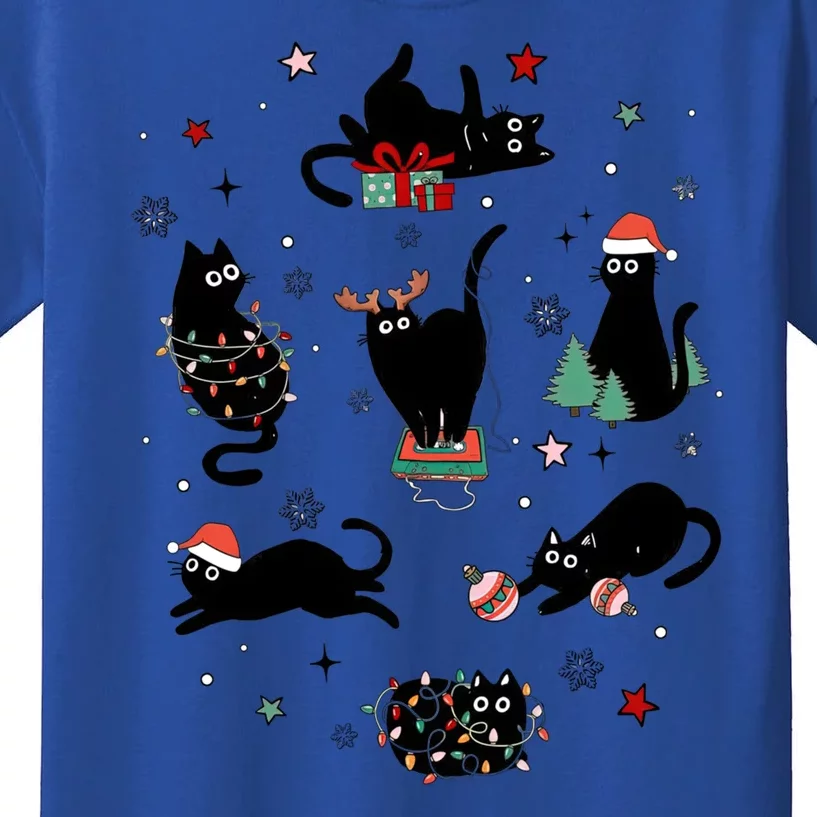 Christmas Black Cats Gift Kids T-Shirt