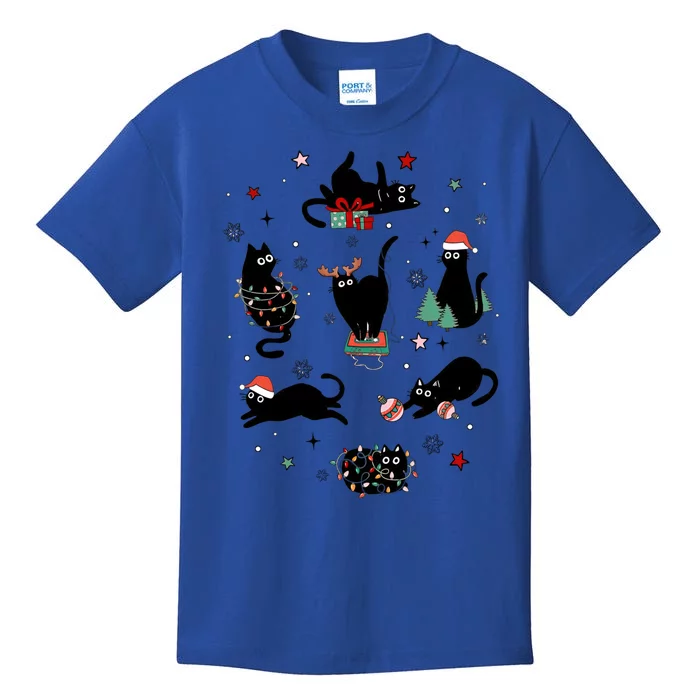 Christmas Black Cats Gift Kids T-Shirt