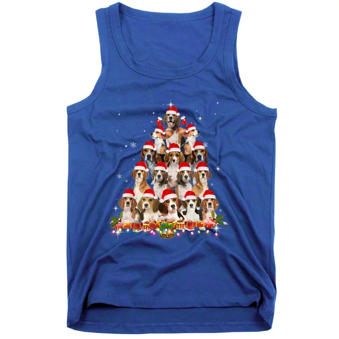 Cute Beagles Christmas Tree Dog Santa Xmas Tee Funny Pajamas Gift Tank Top