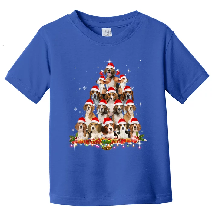 Cute Beagles Christmas Tree Dog Santa Xmas Tee Funny Pajamas Gift Toddler T-Shirt