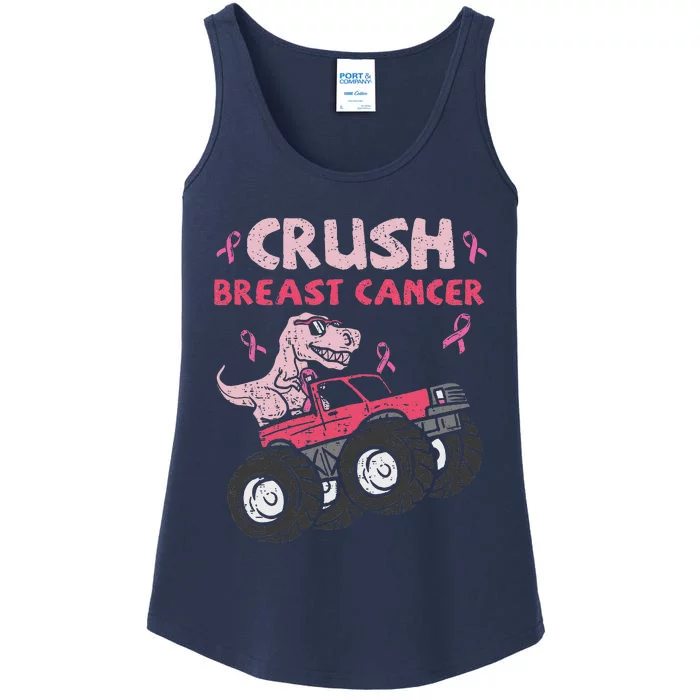 Crush Breast Cancer Awareness Monster Truck Pin.K Ribbon Ladies Essential Tank