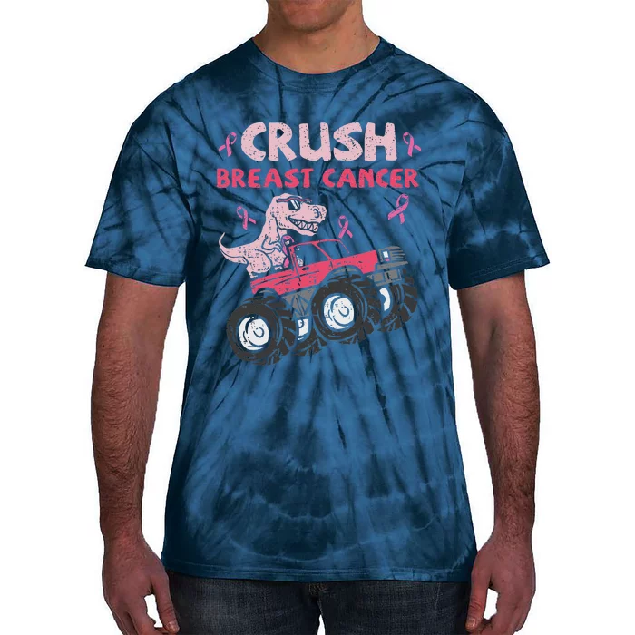 Crush Breast Cancer Awareness Monster Truck Pin.K Ribbon Tie-Dye T-Shirt