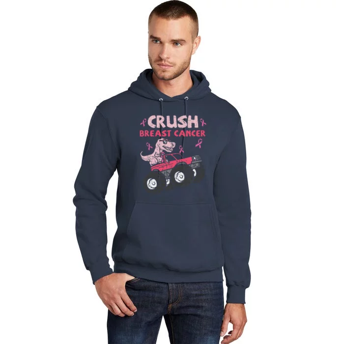 Crush Breast Cancer Awareness Monster Truck Pin.K Ribbon Tall Hoodie