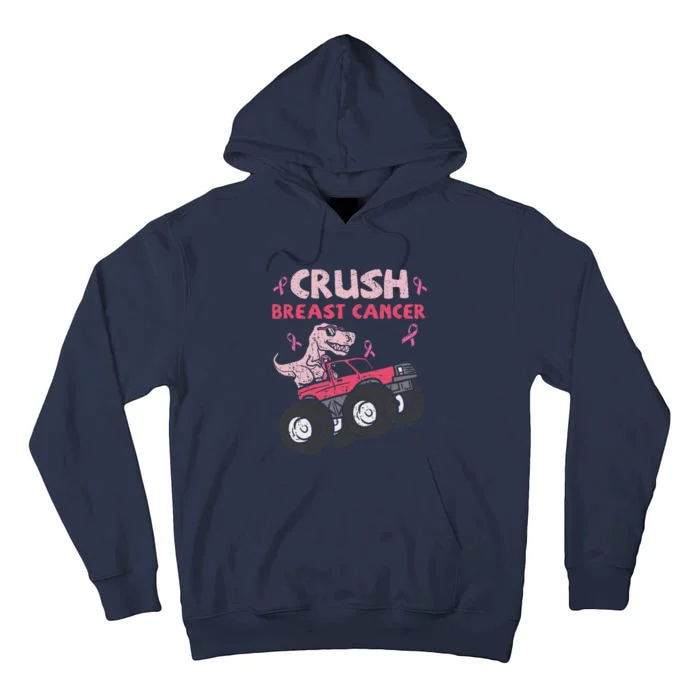 Crush Breast Cancer Awareness Monster Truck Pin.K Ribbon Tall Hoodie