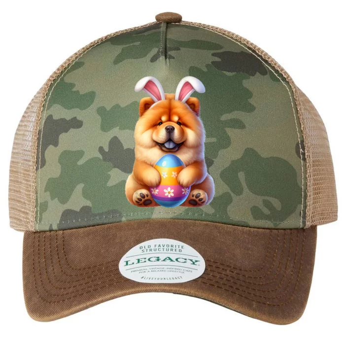 Cute Bunny Chow Chow Dog Easter Hug Eggs Easter Day Legacy Tie Dye Trucker Hat