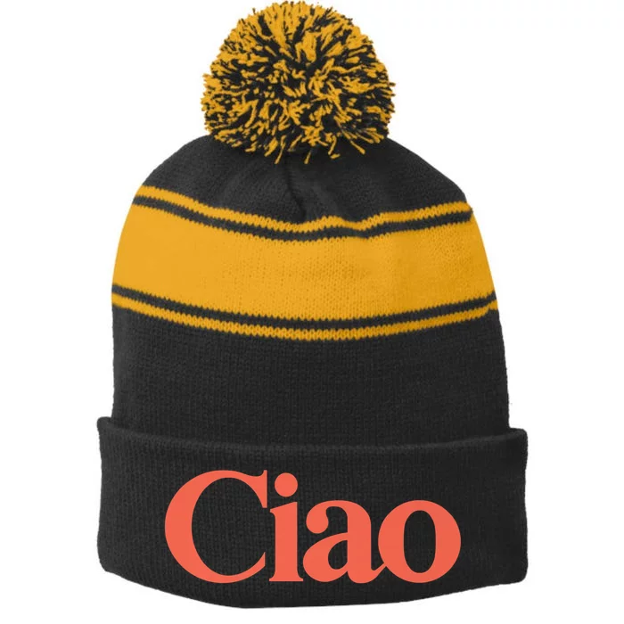 Ciao Bella Stripe Pom Pom Beanie