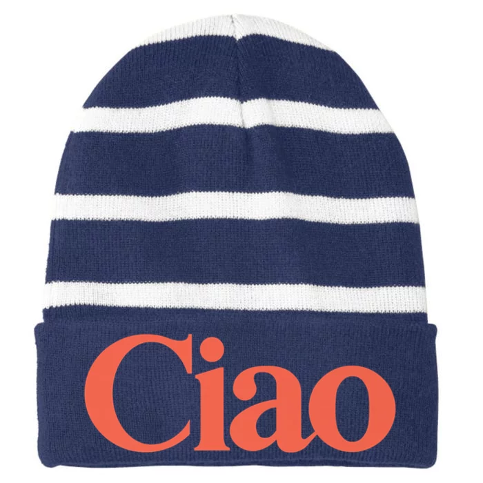 Ciao Bella Striped Beanie with Solid Band