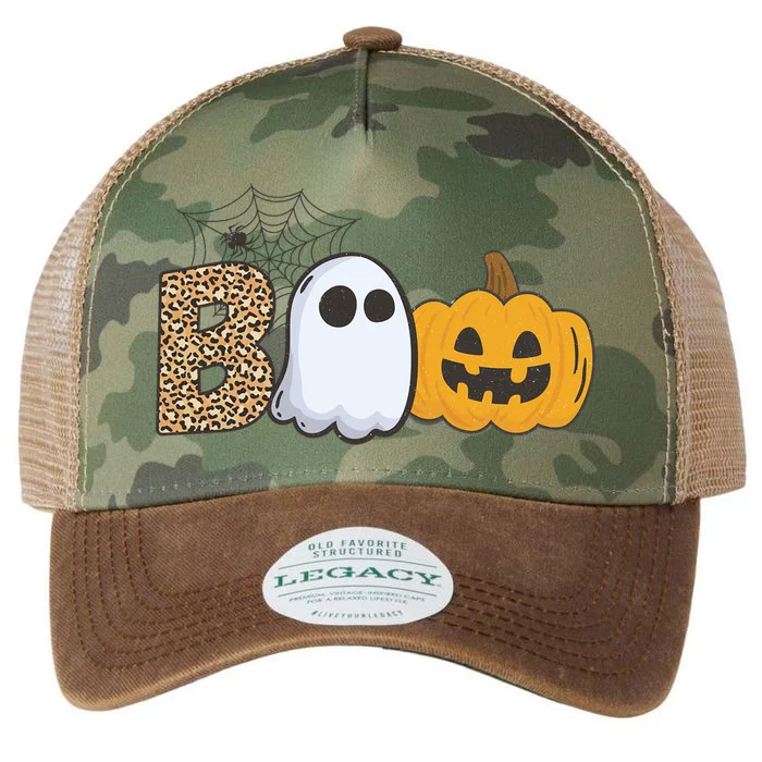 Cute But Creepy Ghost Boo Pumpkin Leopard Halloween Cute Gift Legacy Tie Dye Trucker Hat