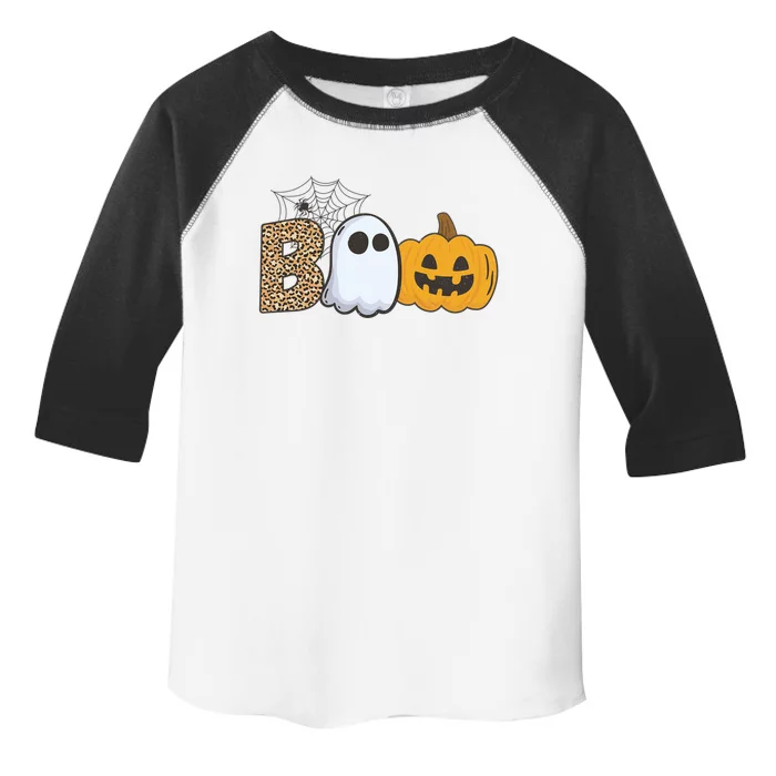 Cute But Creepy Ghost Boo Pumpkin Leopard Halloween Cute Gift Toddler Fine Jersey T-Shirt