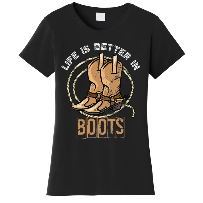 Cowboy Boots Country Cowboy Rodeo Men Gift Western Cowboy Women's T-Shirt