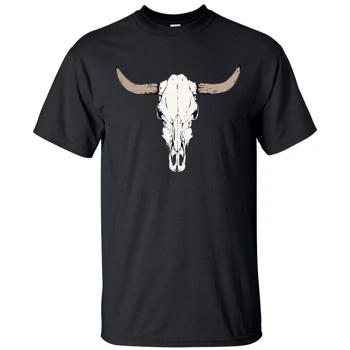 Cow Bull Cattle Skull Head Western Vintage Animal Graphic Tall T-Shirt