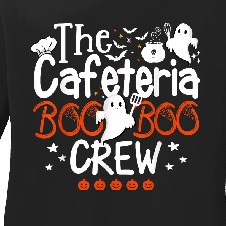 Cafeteria Boo Crew Teacher Lunch Lady Team Spooky Babe Ghost Ladies Long Sleeve Shirt