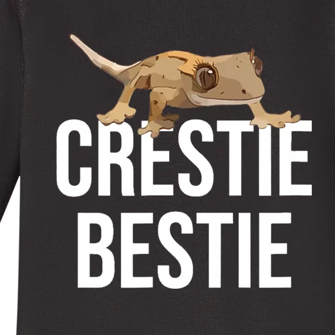 Crestie Bestie Crested Gecko Reptile Lizard Pet Lover Gift TShirt Baby Long Sleeve Bodysuit