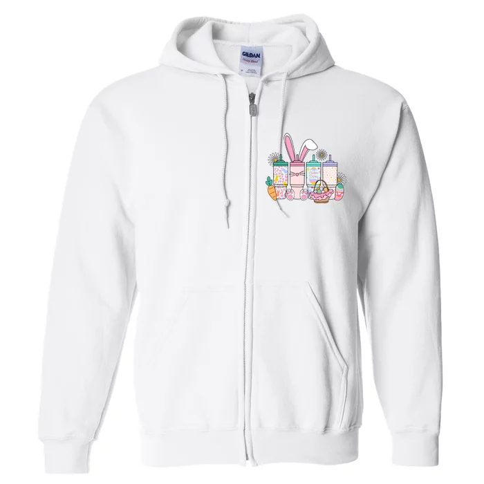 Cute Bunny Cup Lover Easter Day Full Zip Hoodie