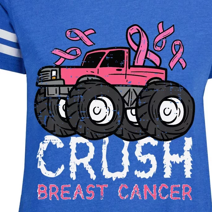 Crush Breast Cancer Awareness Monster Truck Enza Ladies Jersey Football T-Shirt