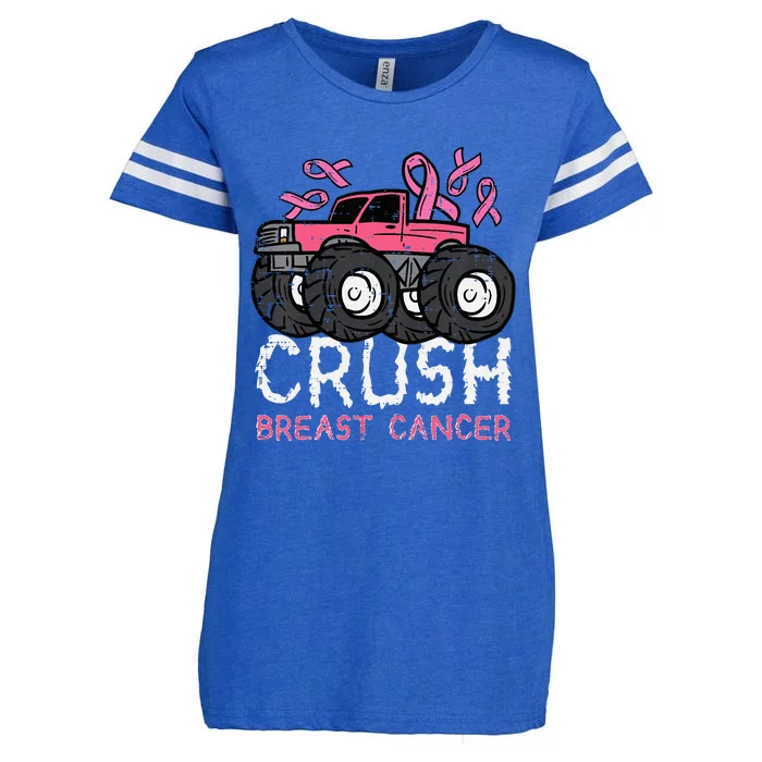 Crush Breast Cancer Awareness Monster Truck Enza Ladies Jersey Football T-Shirt