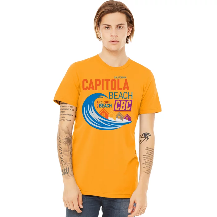 Capitola Beach California The Colorful Beach Premium T-Shirt