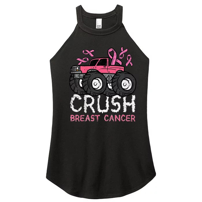 Crush Breast Cancer Awareness Monster Truck Women’s Perfect Tri Rocker Tank