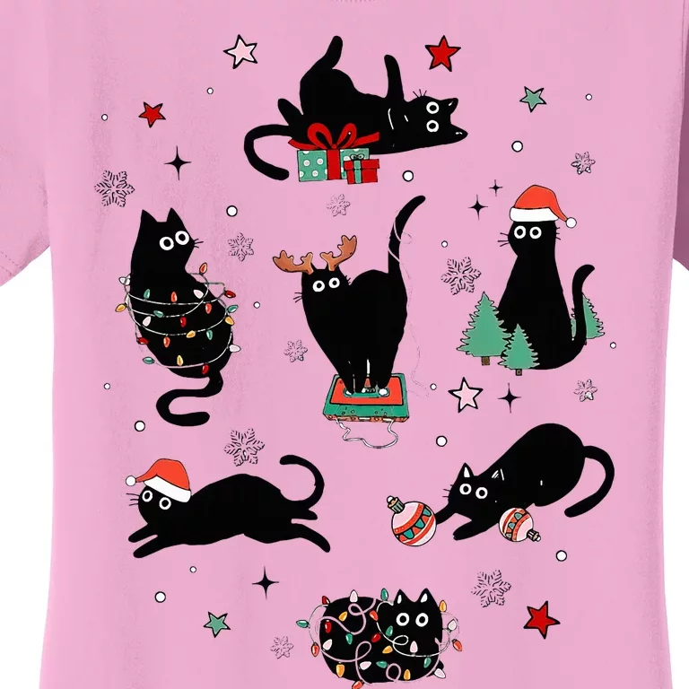 Christmas Black Cats Women's T-Shirt