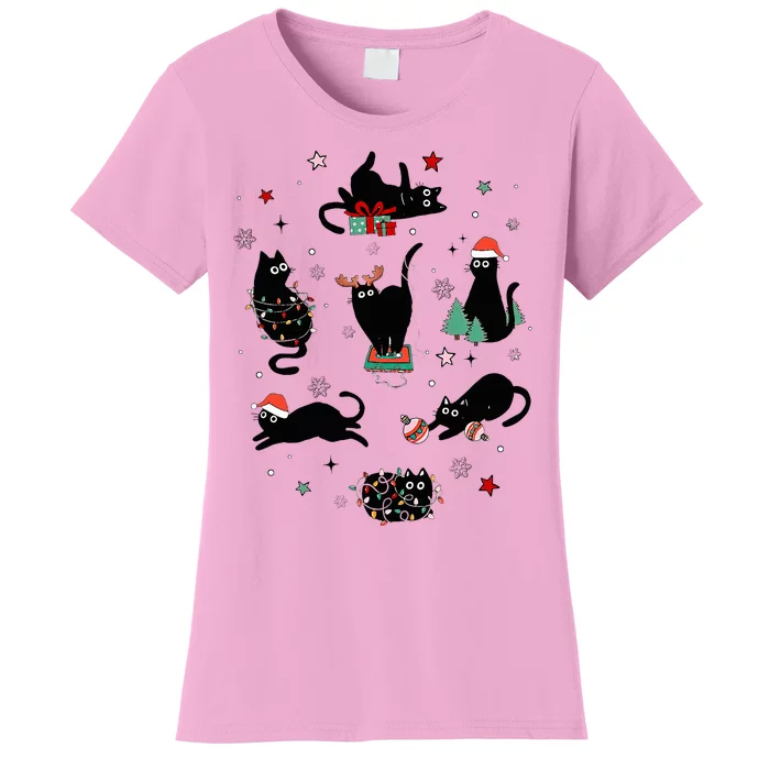 Christmas Black Cats Women's T-Shirt