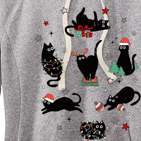 Christmas Black Cats Women's Fleece Hoodie