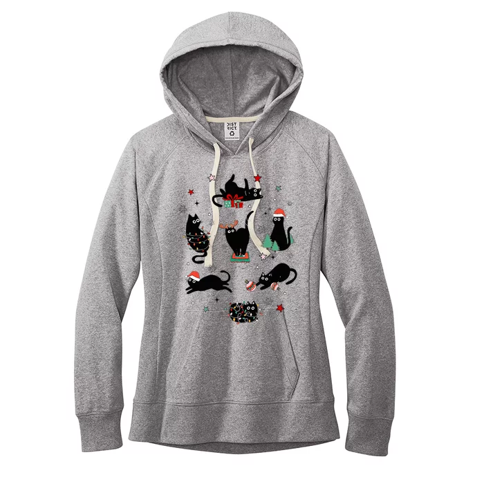 Christmas Black Cats Women's Fleece Hoodie