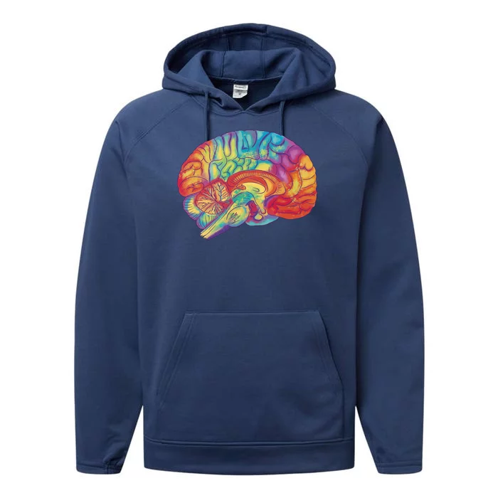 Colorful Brain Performance Fleece Hoodie