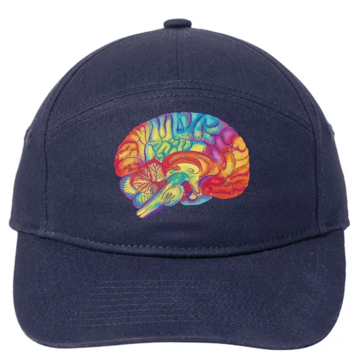 Colorful Brain 7-Panel Snapback Hat