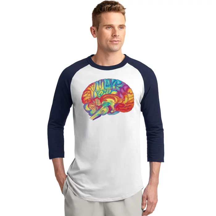 Colorful Brain Baseball Sleeve Shirt