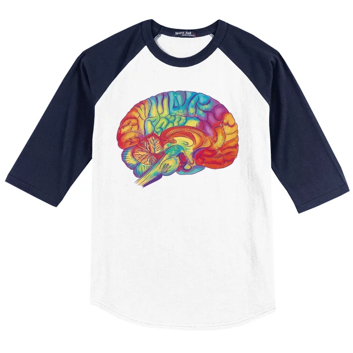 Colorful Brain Baseball Sleeve Shirt