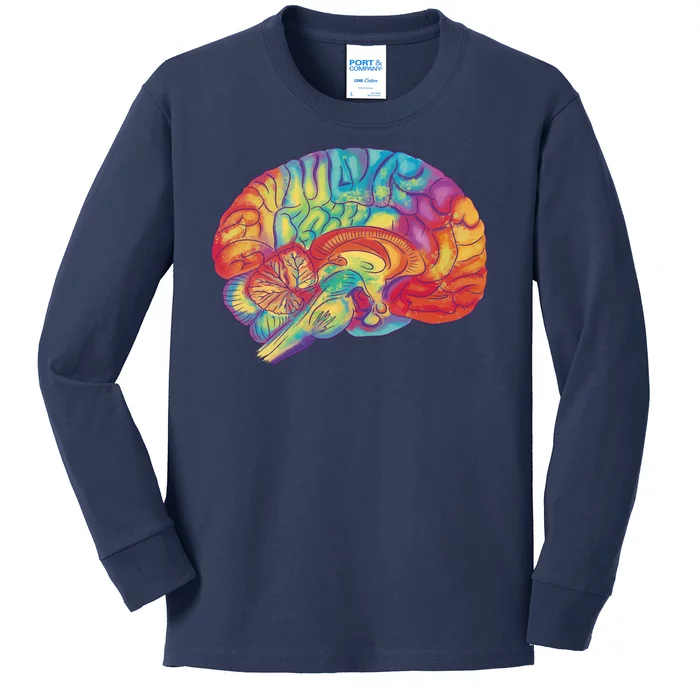 Colorful Brain Kids Long Sleeve Shirt