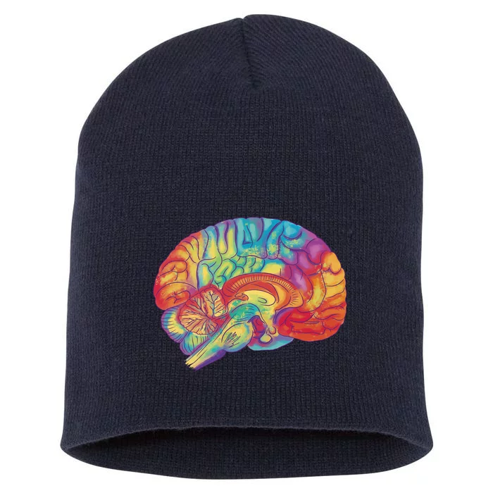 Colorful Brain Short Acrylic Beanie