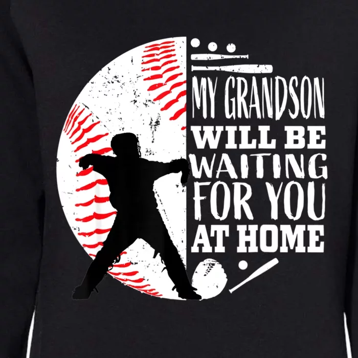 Cute Baseball Catcher Grandma Grandpa Grandson Quote Graphic Womens California Wash Sweatshirt