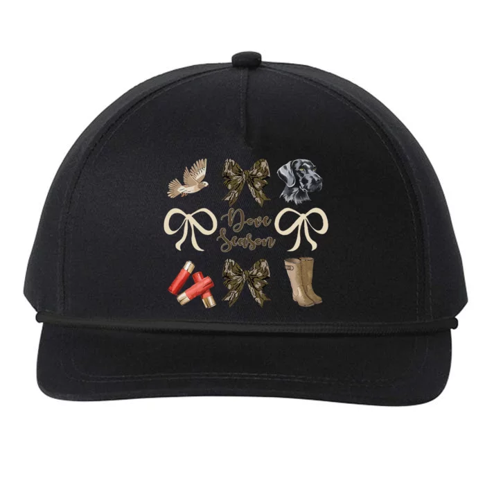 Camo Bow Coquette Dove Season Hunting Dove Hunter Hunt Girl Gift Snapback Five-Panel Rope Hat