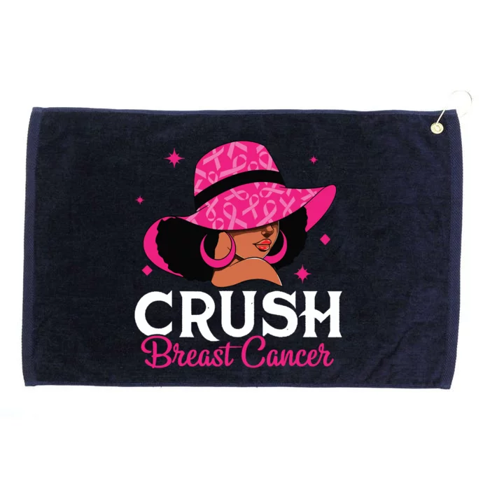 Crush Breast Cancer Awareness Black Pink Queen Warrior Grommeted Golf Towel