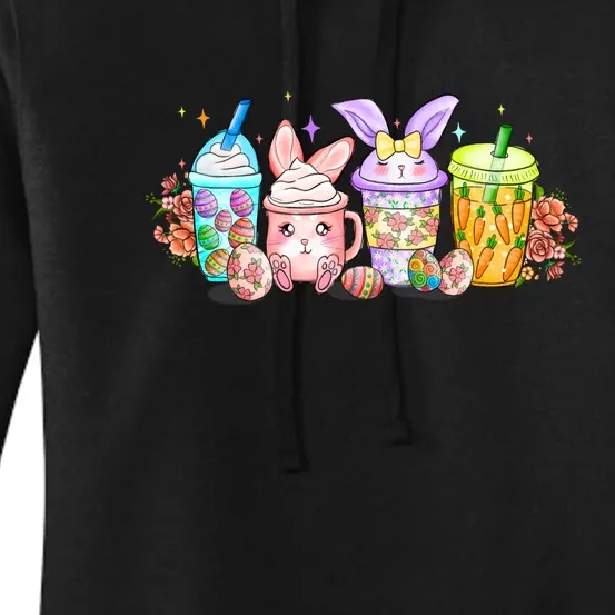 Cute Bunny Coffee Easter Day Gift Women's Pullover Hoodie