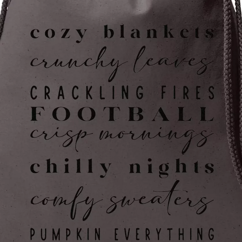 Cozy Blankets Crunch Leaves Football Fall Motif Drawstring Bag