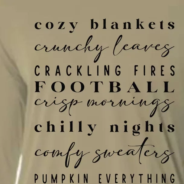 Cozy Blankets Crunch Leaves Football Fall Motif Cooling Performance Long Sleeve Crew