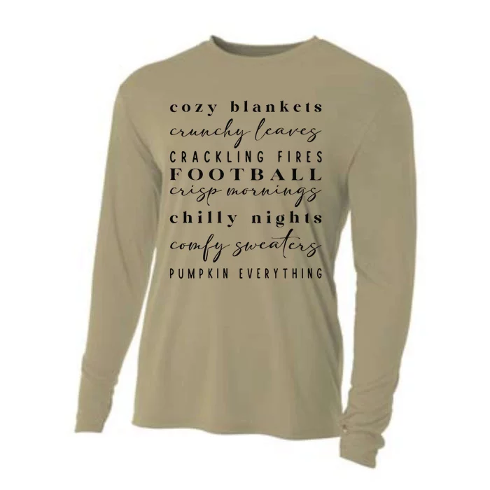 Cozy Blankets Crunch Leaves Football Fall Motif Cooling Performance Long Sleeve Crew