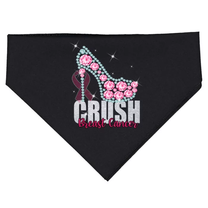 Crush Breast Cancer Cute Sparkly Design USA-Made Doggie Bandana