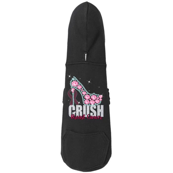 Crush Breast Cancer Cute Sparkly Design Doggie 3-End Fleece Hoodie