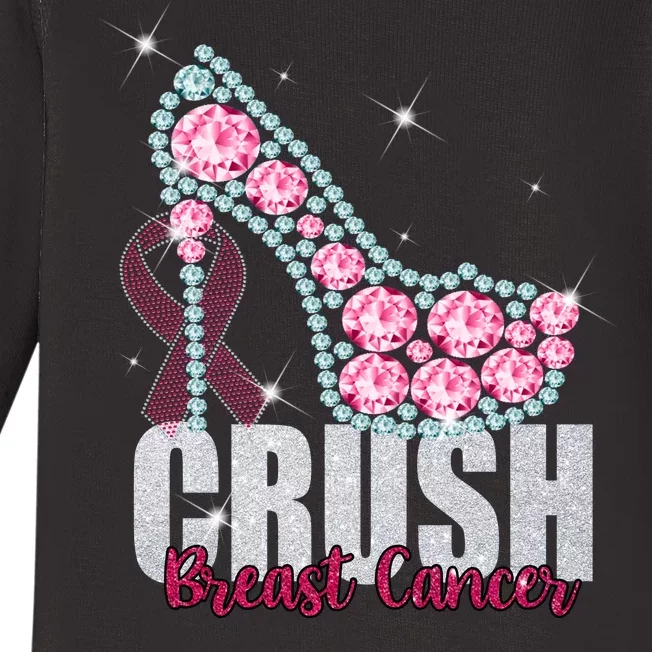 Crush Breast Cancer Cute Sparkly Design Baby Long Sleeve Bodysuit