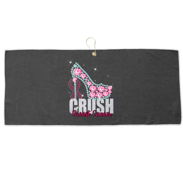 Crush Breast Cancer Cute Sparkly Design Large Microfiber Waffle Golf Towel