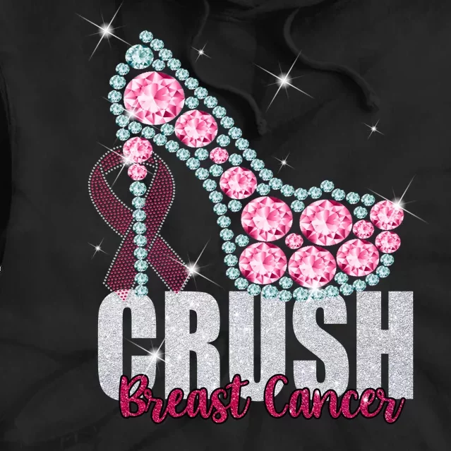 Crush Breast Cancer Cute Sparkly Design Tie Dye Hoodie